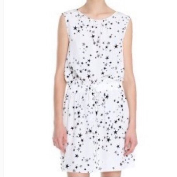 Tibi Silk Starfish Novelty Print Cream Sleeveless Dress - Picture 1 of 10